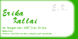 erika kallai business card